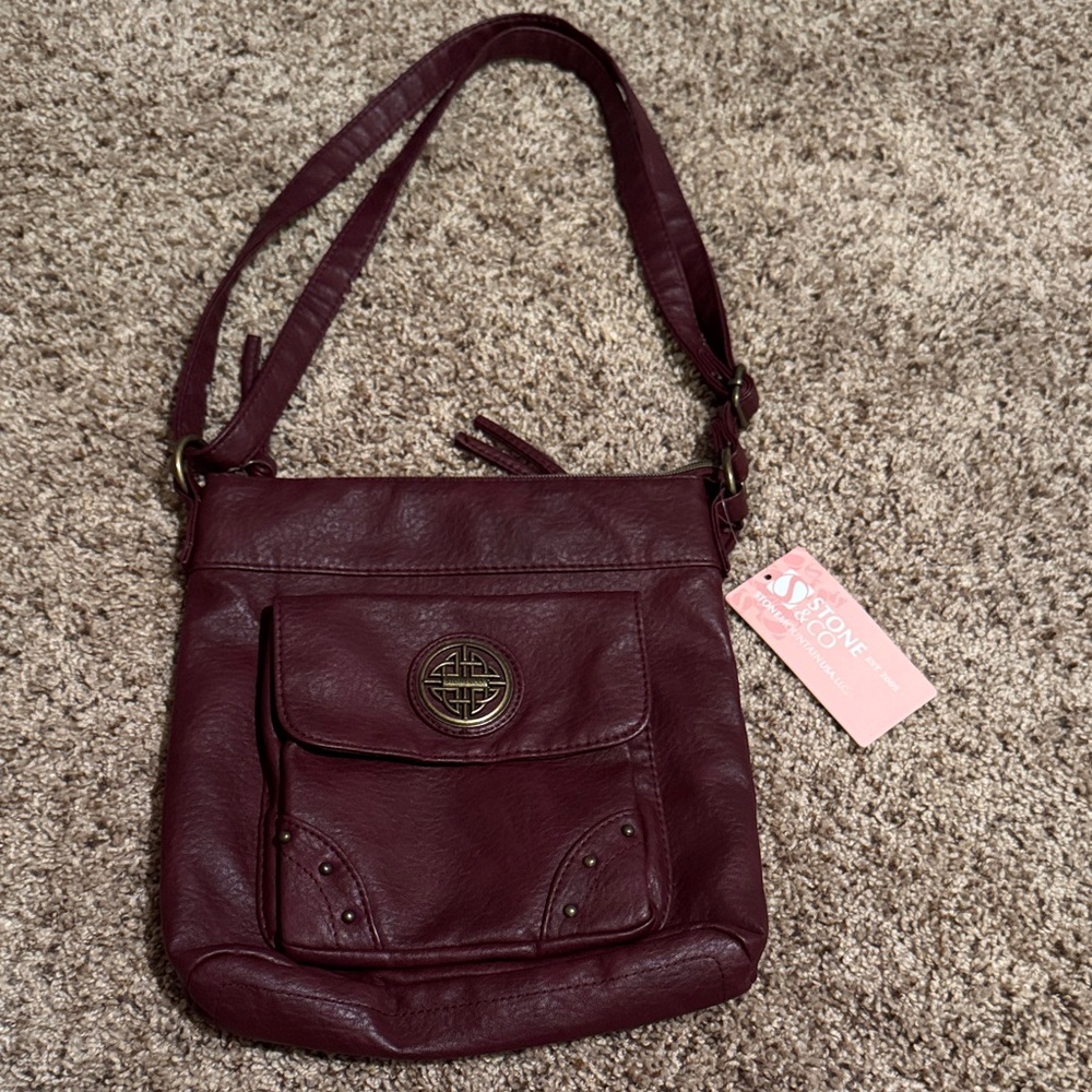 Stone and Company Burgundy Crossbody Purse